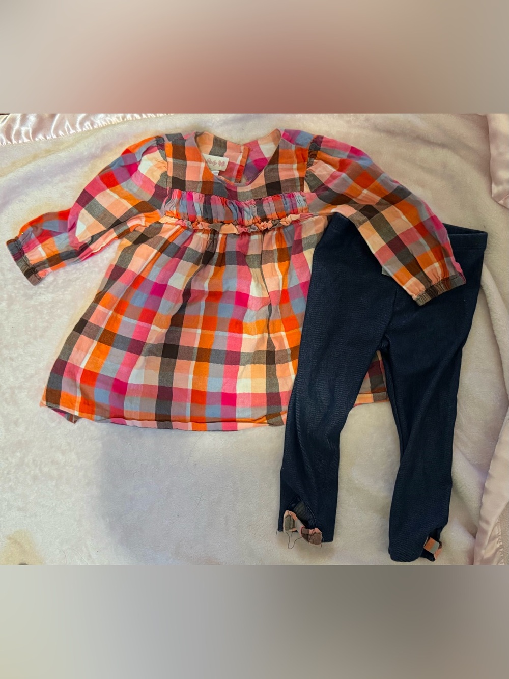 Bonnie Baby - Girls Plaid Tunic & Leggings Set - 18M
